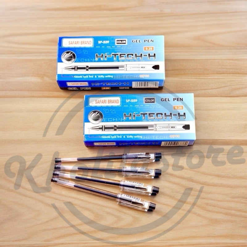 

Pulpen Gel Pen Hi Tech Safari 0.28mm isi 12 pcs