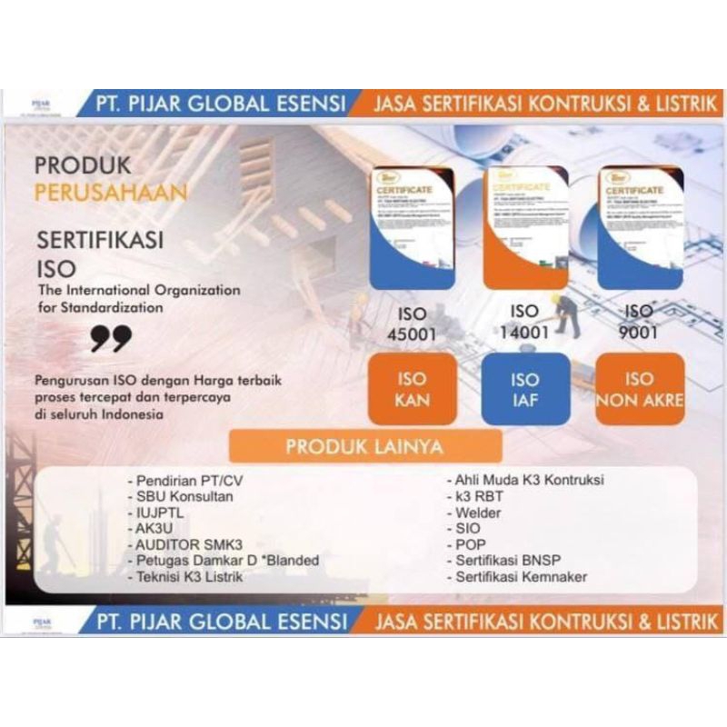 

Jasa Perizinan Sertifikasi Kontruksi