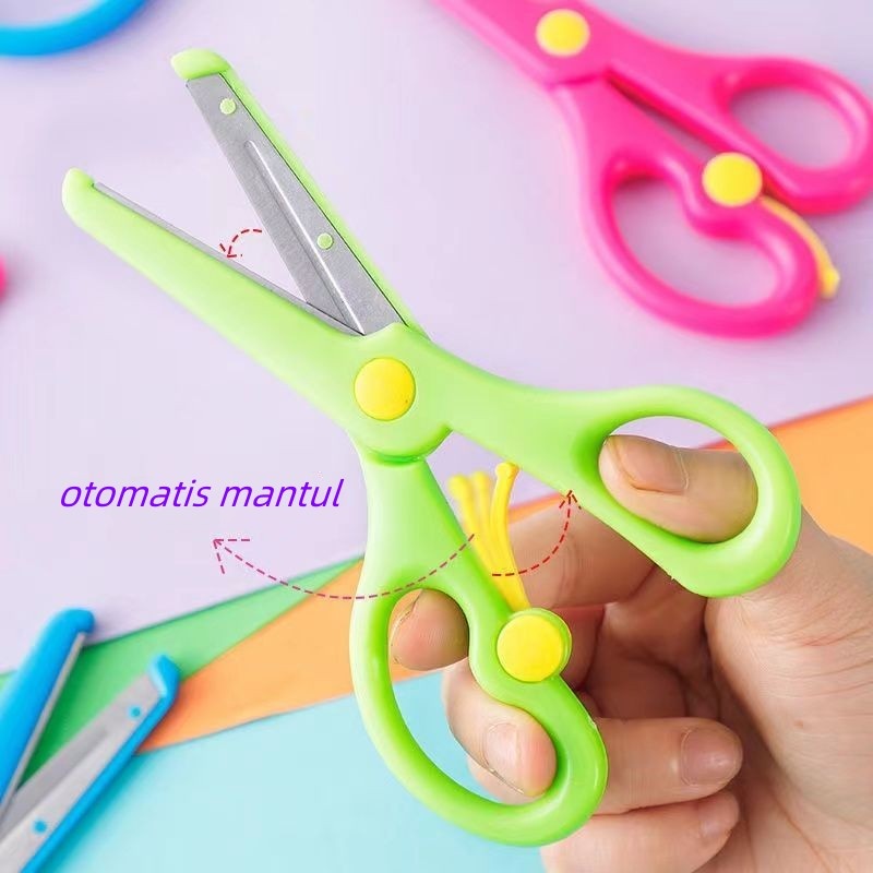 

Gunting Kertas Anak Ujung Bulat Tumpul Safety Plastic Rounded Scissors YB-0368