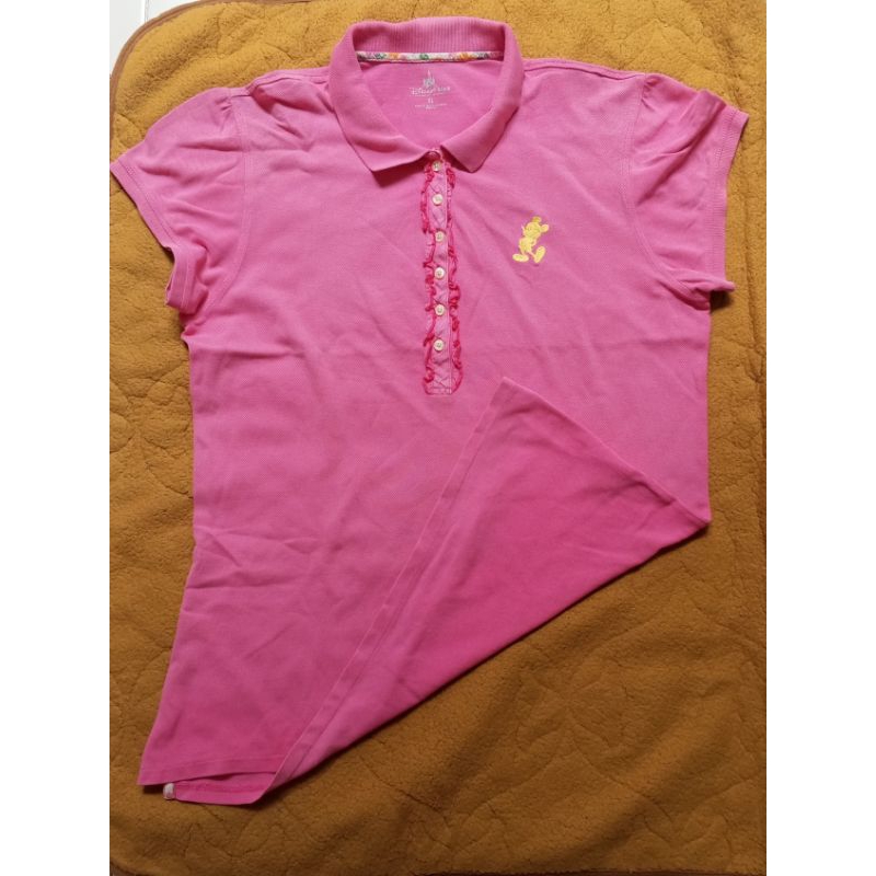 Kaos Wanita Pink Long Berkerah