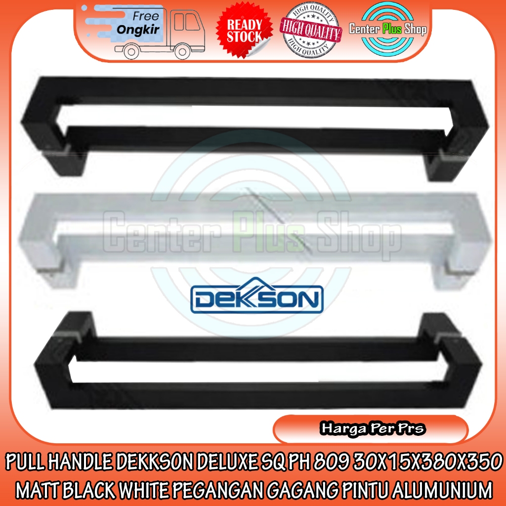 Pull Handle Dekkson Deluxe Sq Ph 809 30x15x380x350 Matt Black White Pegangan Pintu Alumunium Alimini