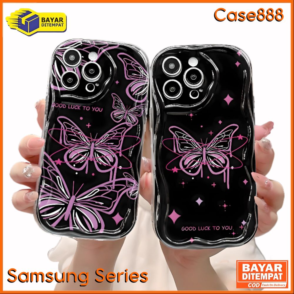 Case Samsung A02S A03S A05S A13 4G A23 A30S A50 A50S Casing Couple Purple Motif Kupu kupu Aestetic