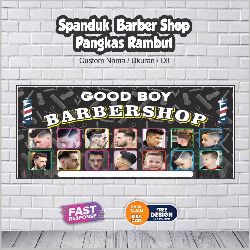 Spanduk Pangkas Rambut Barbershop custom