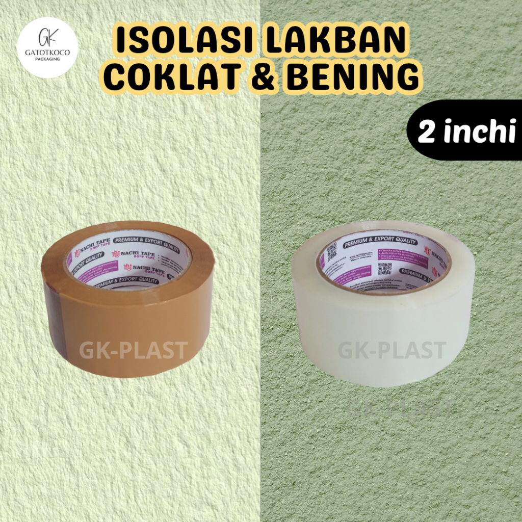 

Isolasi 2 Inchi/Lakban bening coklat/Stationary/Lakban nachi/solatip