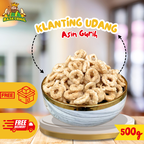 

500gram Cincin Udang Klanting Udang Gurih Asin Lanting Udang Rajacemil