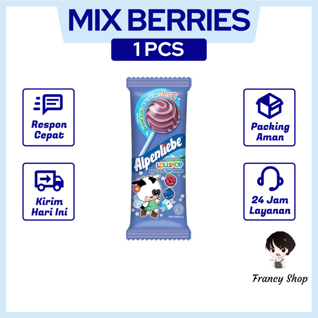 

Permen Lolipop Alpenliebe Lolly Mix Berries 1 Pcs