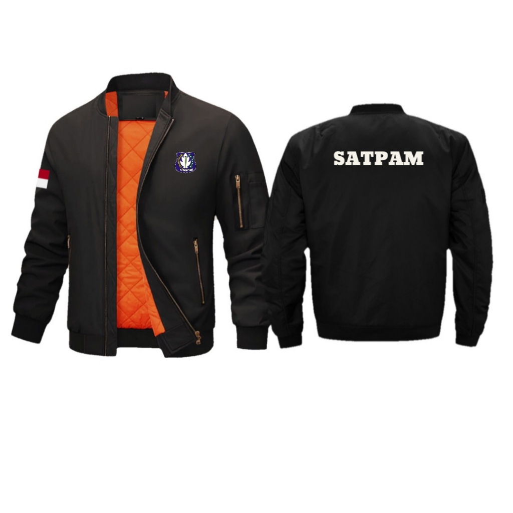 JAKET BOMBER SATPAM/BOMBER BASIC PREMIUM / JAKET BOMBER PURING TEBAL MOTIF KOTAK KUILTING/JAKET PRIA