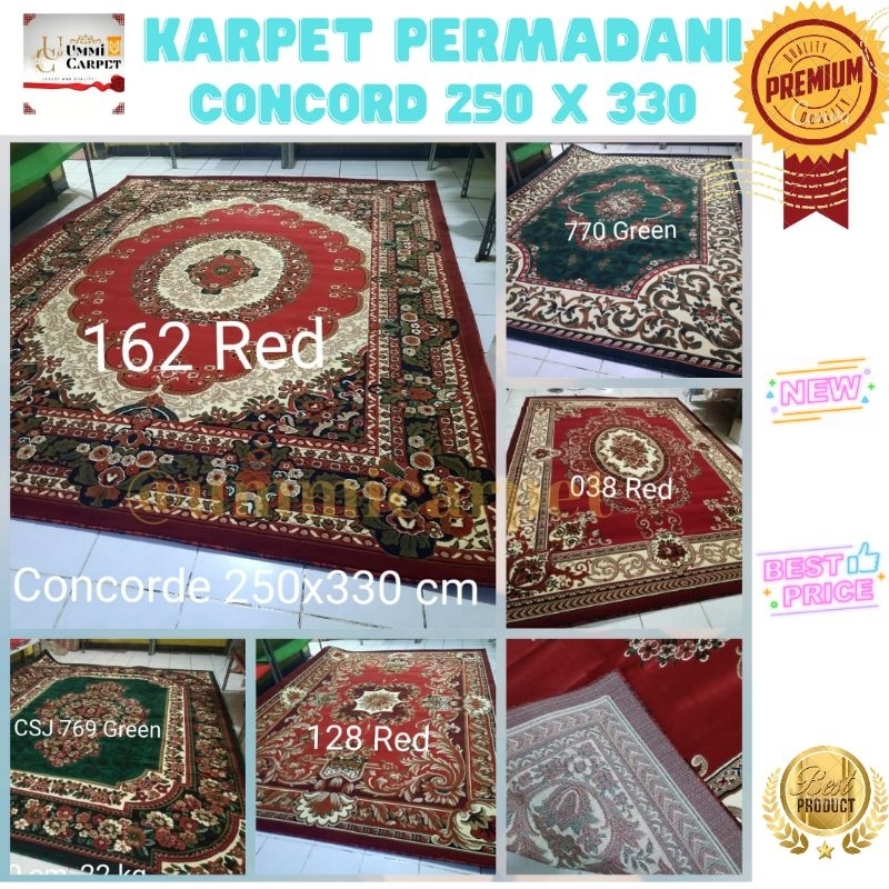 karpet permadani 250x330 karpet concord jumbo warna merah hijau