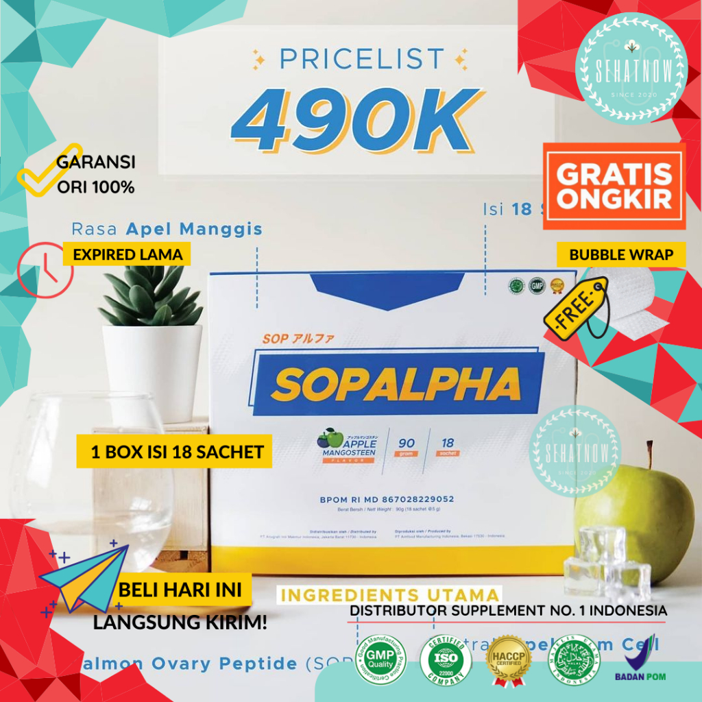 SOPALPHA SOP ALPHA SOP100 RASA APEL 1 BOX ORIGINAL SUPLEMEN BIOBOOST IMMUNE BOOSTER HALAL BPOM BY DE