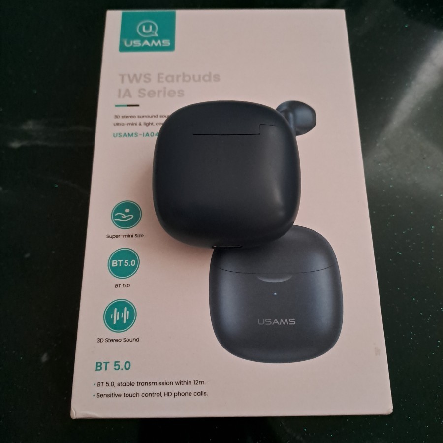 USAMS IA04 TWS True Wireless Earbuds Bluetooth - Biru/Blue