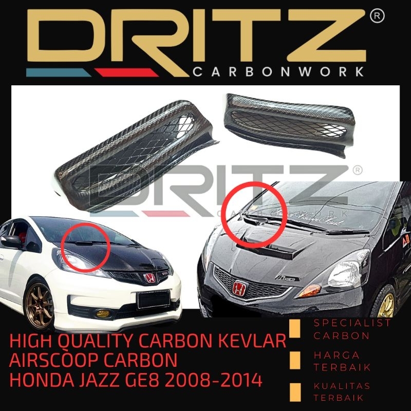 CARBON AIRSCOOP EKSTERIOR HONDA JAZZ GE8 (2008 - 2014)