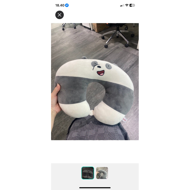 Bantal Leher Miniso Panda Panpan