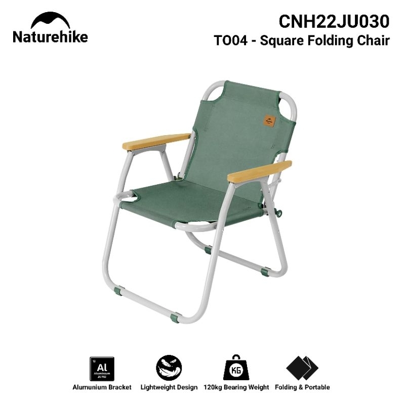 KURSI LIPAT NATUREHIKE CNH22JU030 TIPE 45 TO04 SQUARE PORTABLE FOLDING CHAIR OUTDOOR CAMPING HIKING 