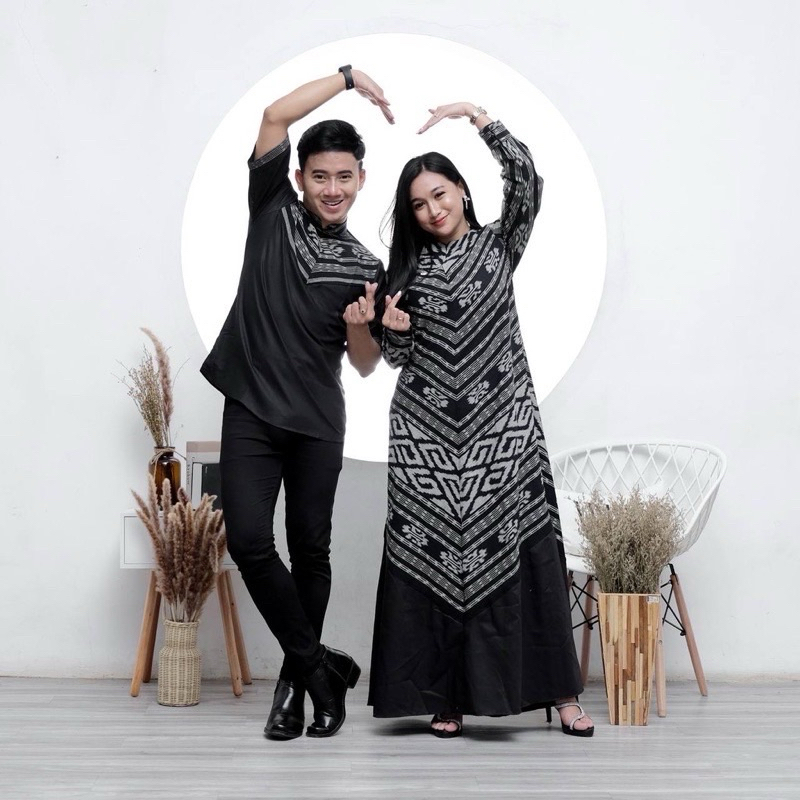 Couple Tenun Dinara Tenun Troso Couple Kondangan Kemeja Gamis