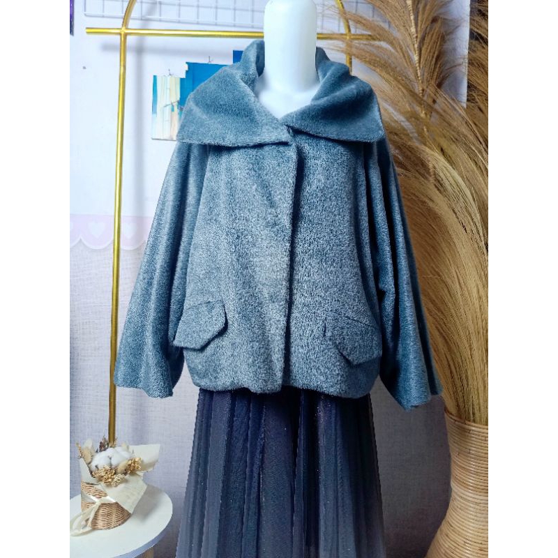 COAT WOOL KRAH SAILOR LEMBUT MIRIP ALPACA