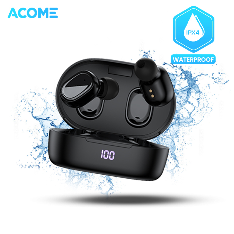 Acome Headset Earphone Bluetooth 5.0 TWS LED Airdots T1 Garansi Resmi 1 Tahun