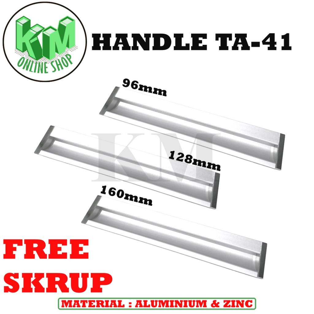 Handle Tarikan Laci Tanam HUBEN TA 41 / Gagang Tarikan Tanam Lemari Kabinet Sliding Geser / Handle P