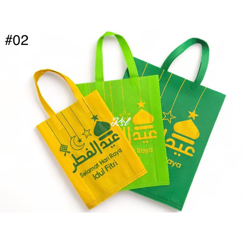 

Tas Spunbond / Tas Kain Belanja / Goodie Bag HLS ( tali lipat samping press bawah ) IDUL FITRI