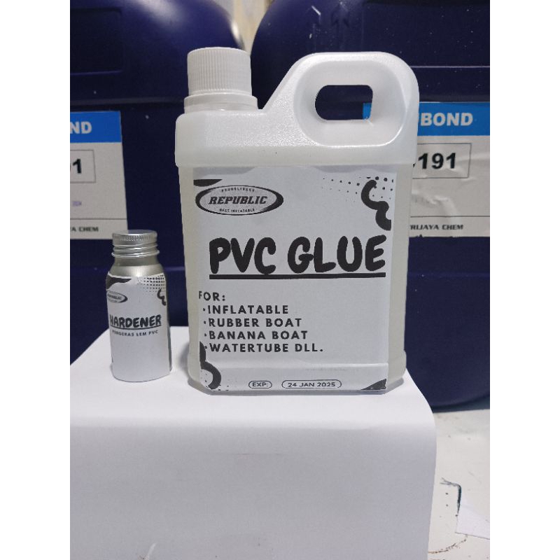Lem Perahu Karet, Banana Boat, LCR Dll PVC Glue 1liter + Hardener