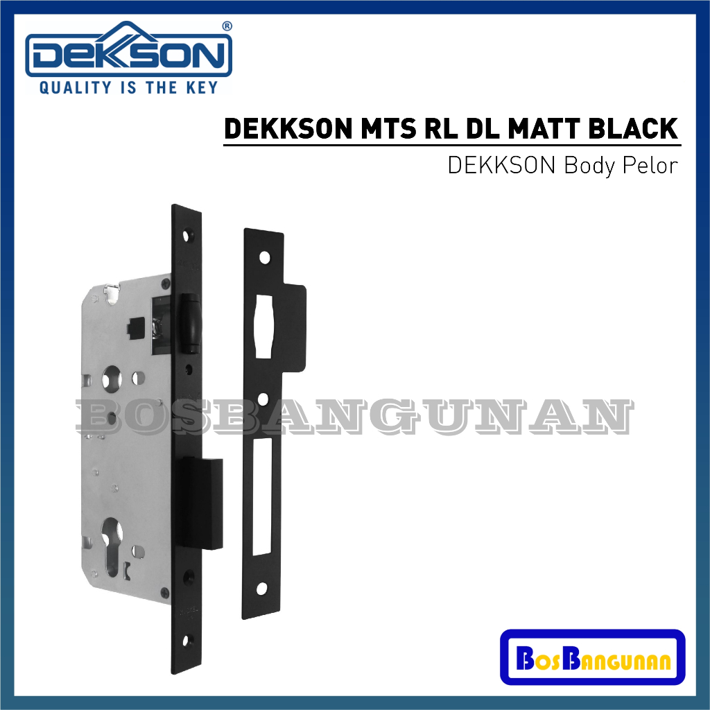 Body Kunci Pelor DEKKSON / Mortise Lock Body DEKKSON MTS RL DL MATT BLACK / MORTISE LOCK DEKKSON MTS