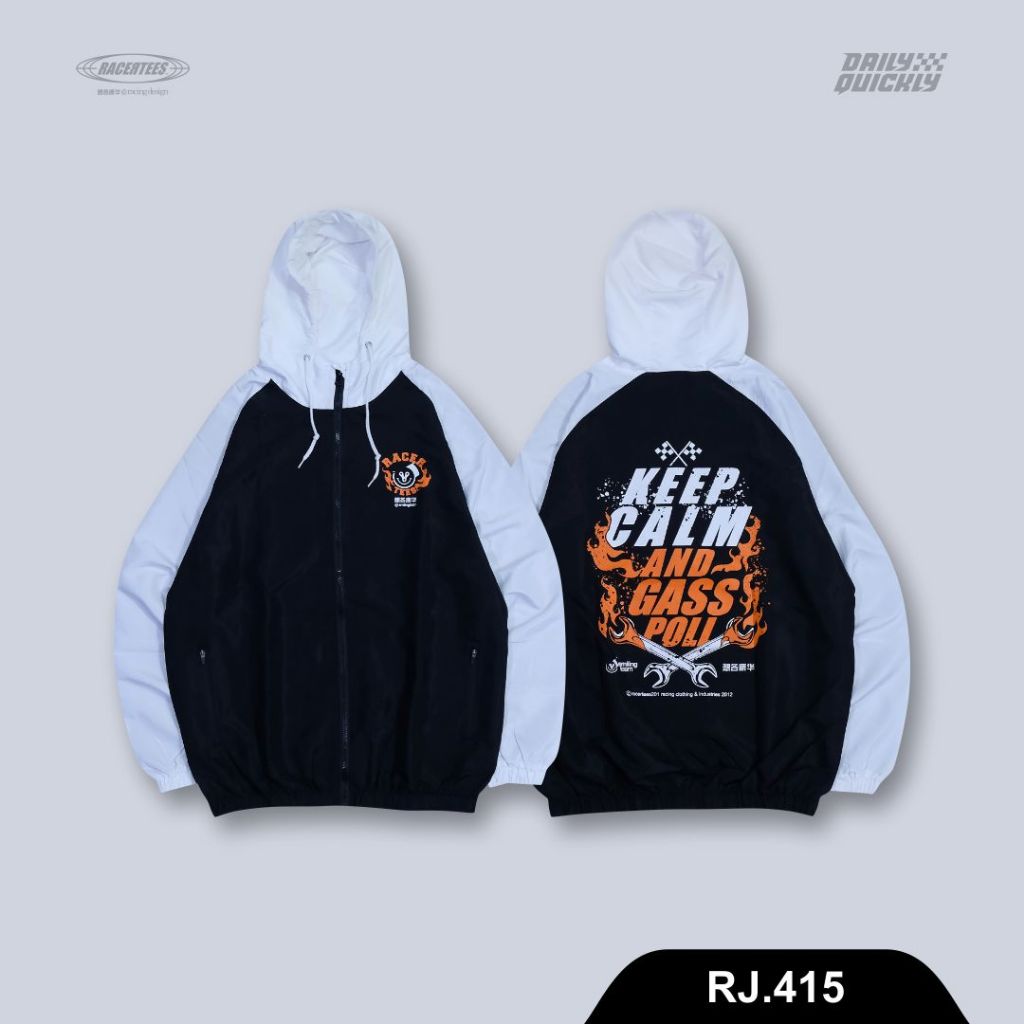 RACERTEES Jaket Windbreaker CALM AND GASS - RJ.415