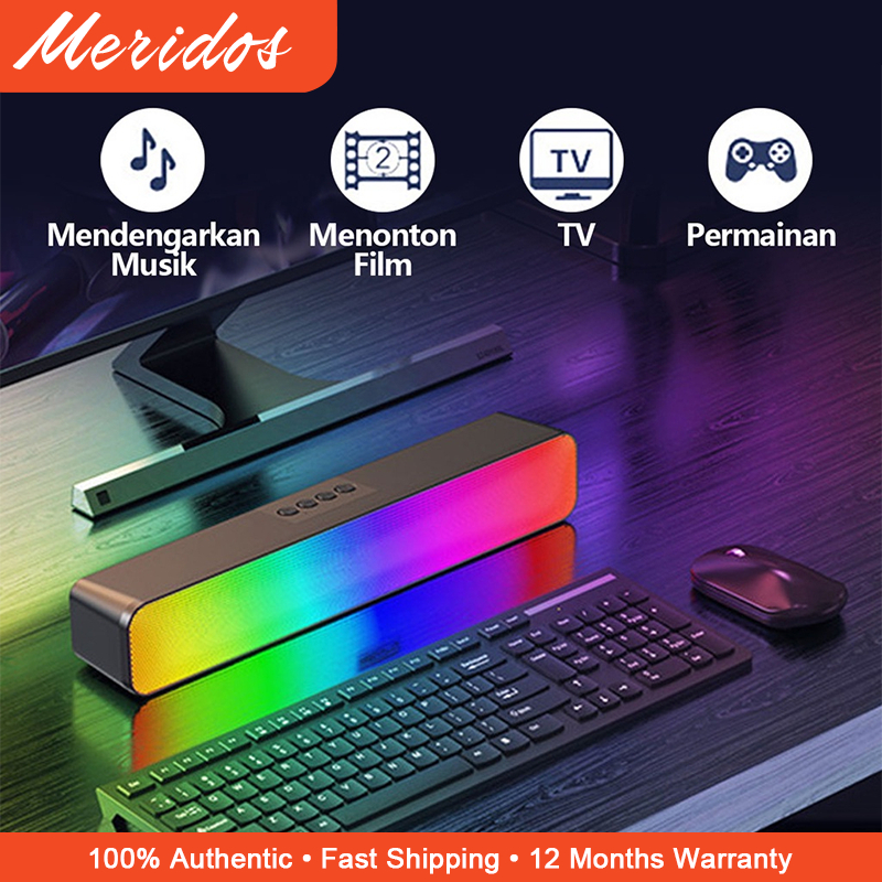 Meridos soundbar bluetooth speaker super bass Speaker komputer soundbar nirkabel untuk PC TV