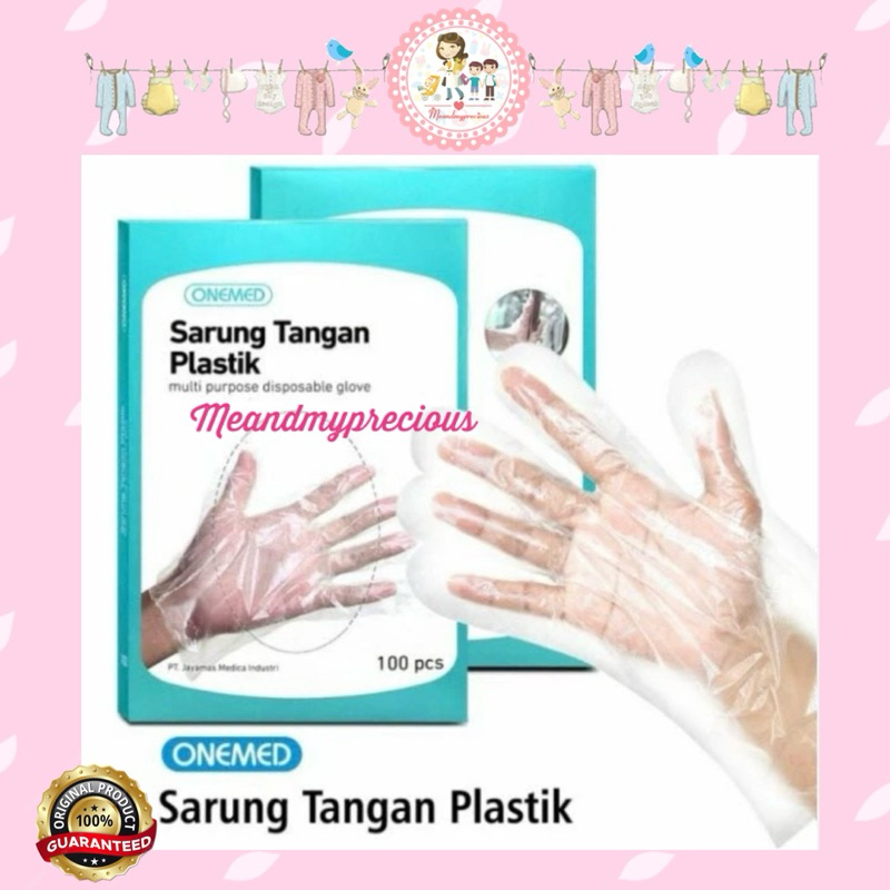 MMP - Sarung Tangan Medis ONEMED Steril Plastik One Med Glove / Sarung Tangan Plastik OneMed Box Tra