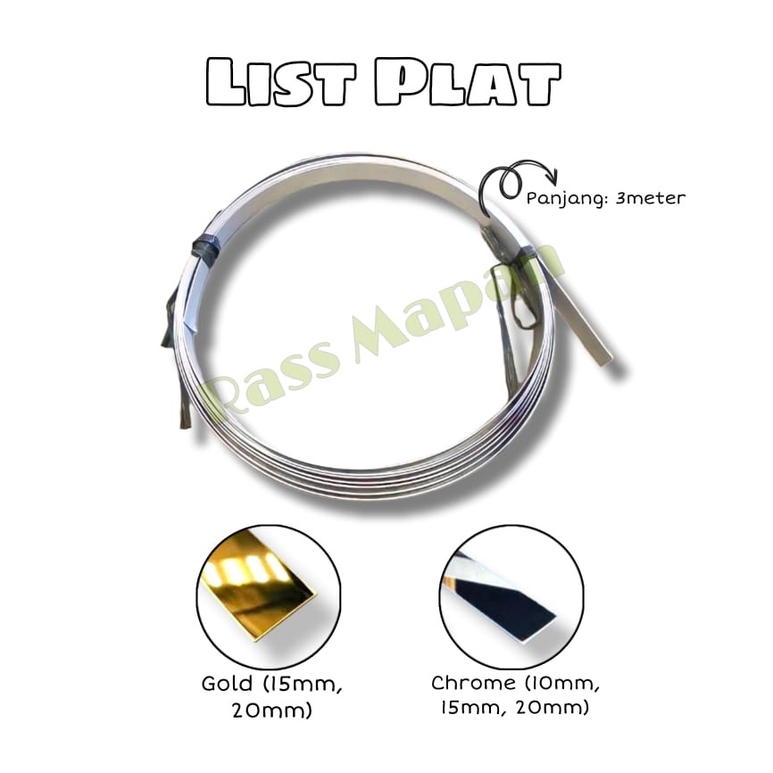 10CM List Lis Plat Strip Mirror Plat Besi 100mm