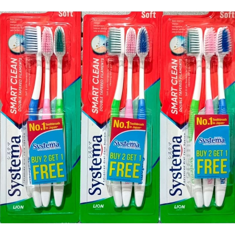 systema sikat gigi isi 3pcs/sikat gigi systema isi 3