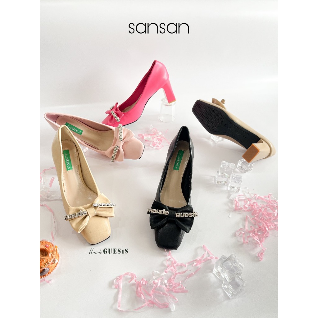 Sansan Sepatu Heels Wanita Tapak Tahu 7 cm cocok untuk jalan-jalan
