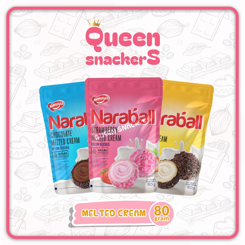 

Naraya Naraball Wafer Salut Cookies Rasa Coklat Vanilla Strawberry 80gr isi 8