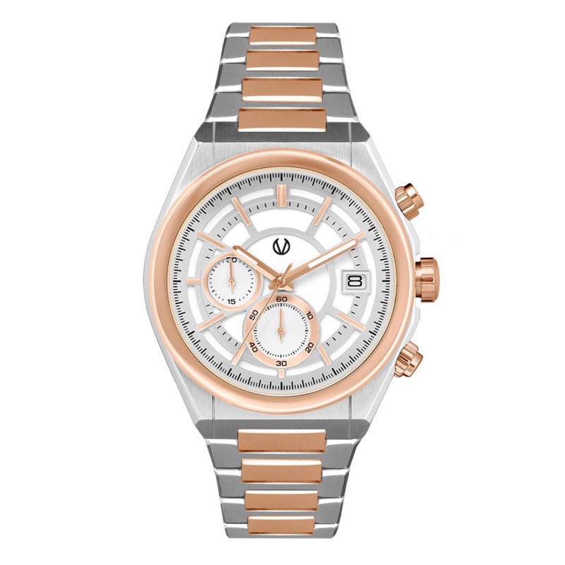 Jam Tangan Pria Christ Verra Casual Men's Watches CV 917806G-14 - Stainless Steel Silver Rose Gold