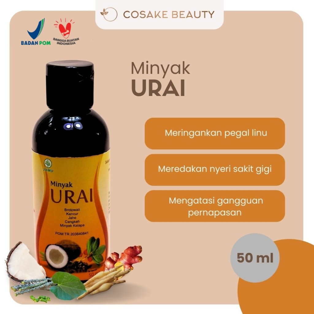 Minyak Urai Oil 50 ml / Minyak Syaraf / Minyak / Minyak Panas 50 ml / Minyak Urut / Minyak Sambung T