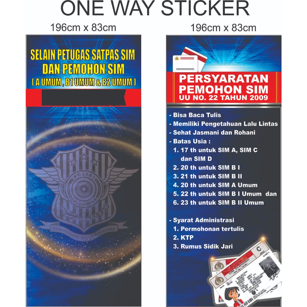 Cetak Print Stiker One Way Kaca Mobil, Kantor, & Ruko Gratis Jasa Design