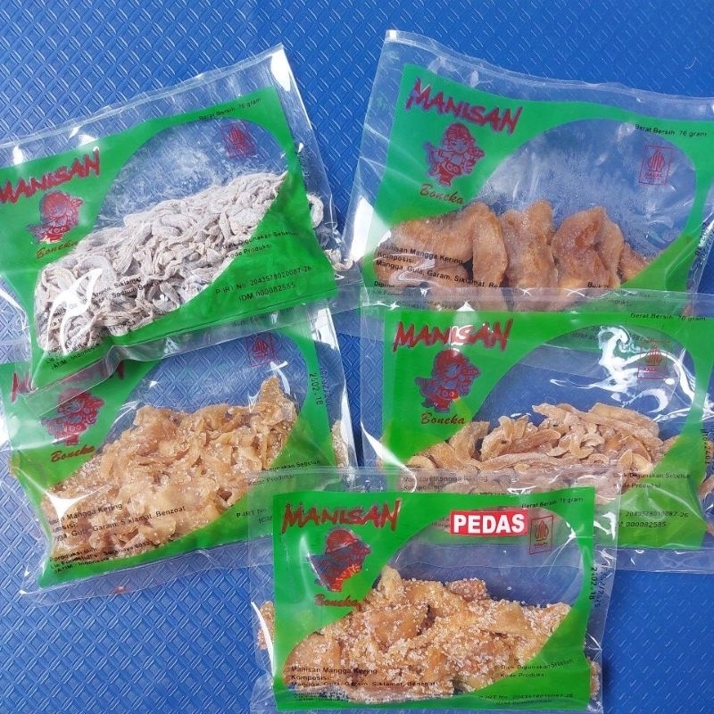 

Manisan mangga cap boneka / asinan Mangga Gula / Mangga Serut Kering / Papaya Serut Putih 70gr