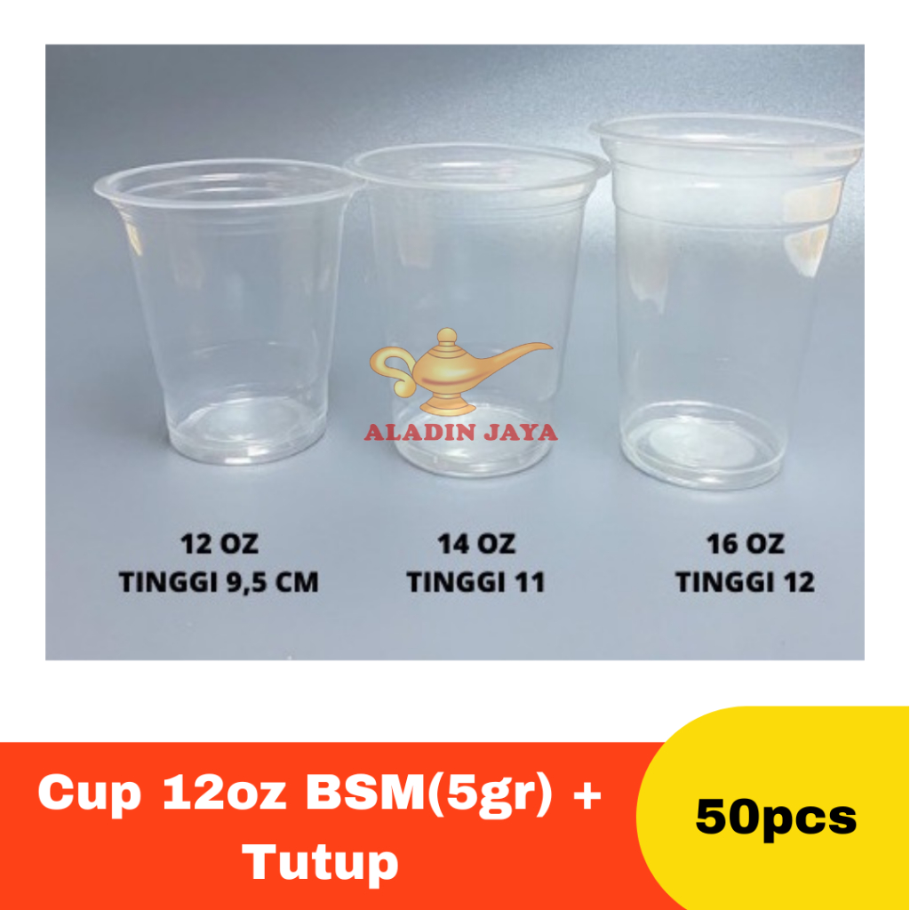 Cup 12oz BSM(5gr) + Tutup isi 50pcs