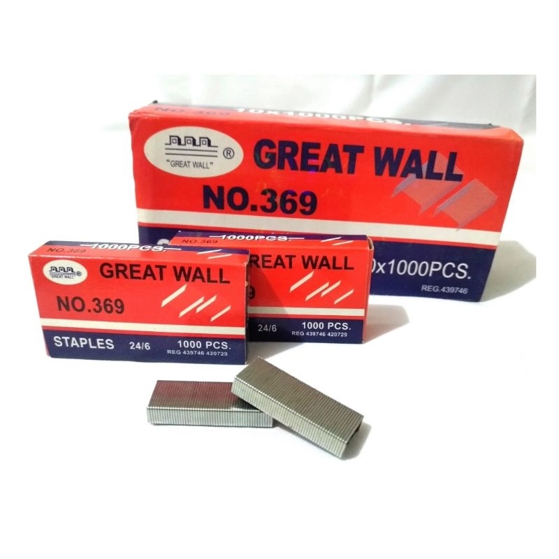 

Isi Staples Stapler Great Wall No.369 24/6 (pack kecil/ecer)