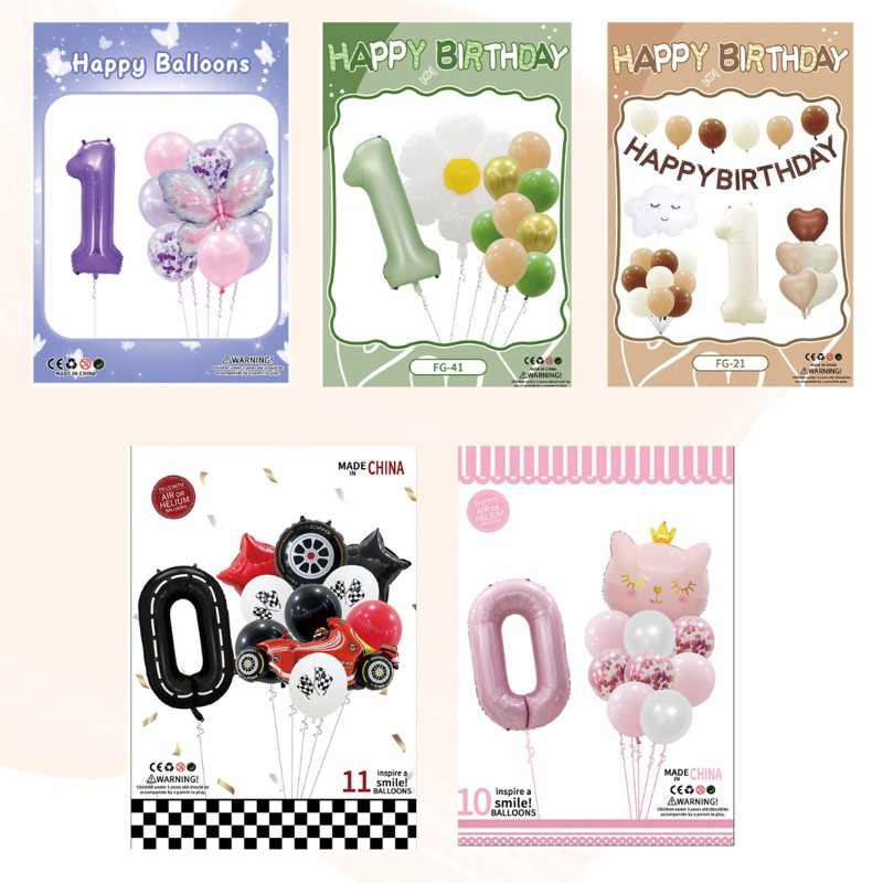 Set Balon Ultah / Balon Dekorasi / Balon Angka / Set Ultah Anak Perempuan / Birthday Party / Set Bir