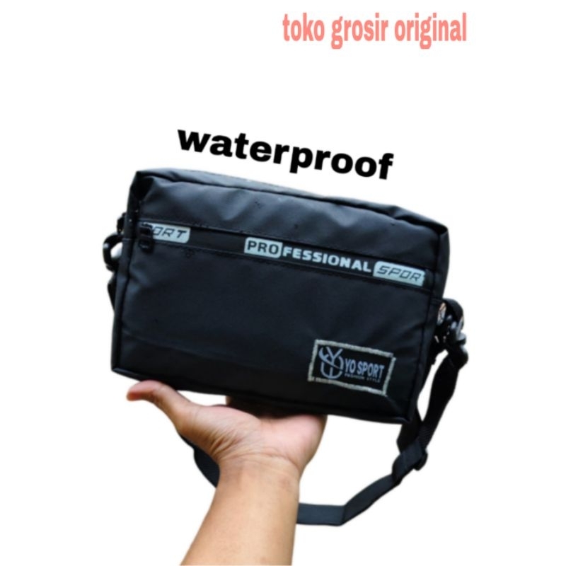 TAS SELEMPANG PRIA DISTRO SLINGBAG ANTI AIR TRANSPARAN TAS SOREN HANDBAG