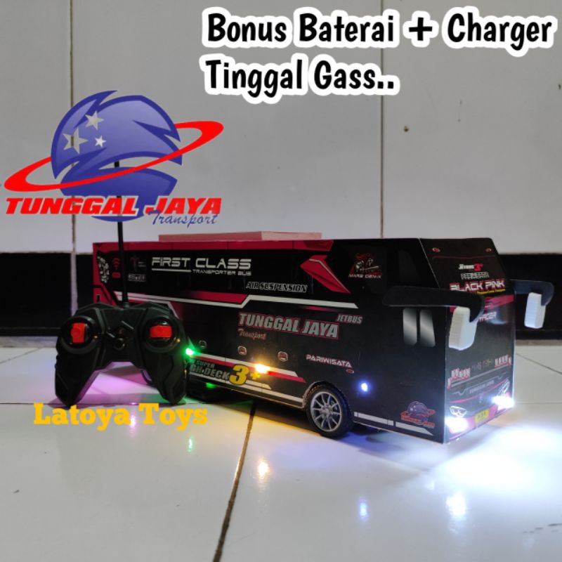 BLACK PINK TUNGGAL JAYA MOBIL BUS BASURI TELOLET REMOTE CONTROL