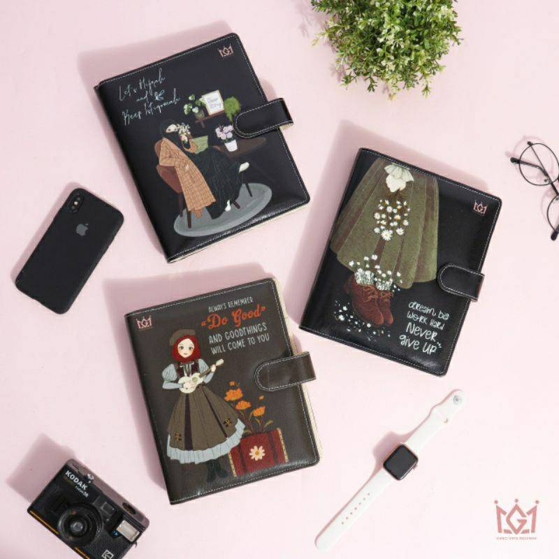 Unyu Muslimah Binder Unyu Buku Catatan Notebook Unyu Saving Challenge Stiker Zipper Keuangan Kertas 