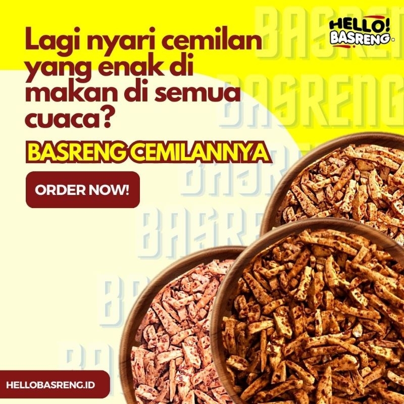 

[FLASH SALE] basreng pedas nikmat daun jeruk ukuran 95gr ~ 650gr