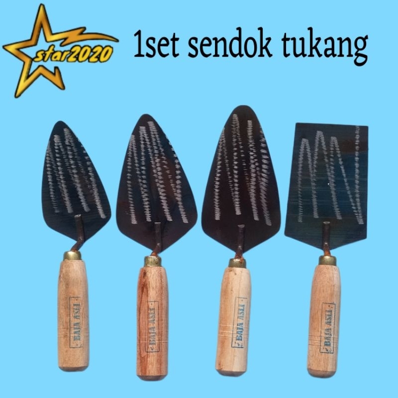 sendok tukang bangunan baja hitam kecil sedang panjang kotak