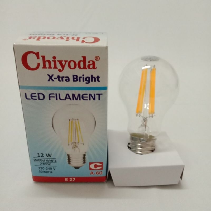 Lampu Chiyoda LED Filament A-60 4W / 6W / 8W / 10W / 12W  Kuning / WarmWhite