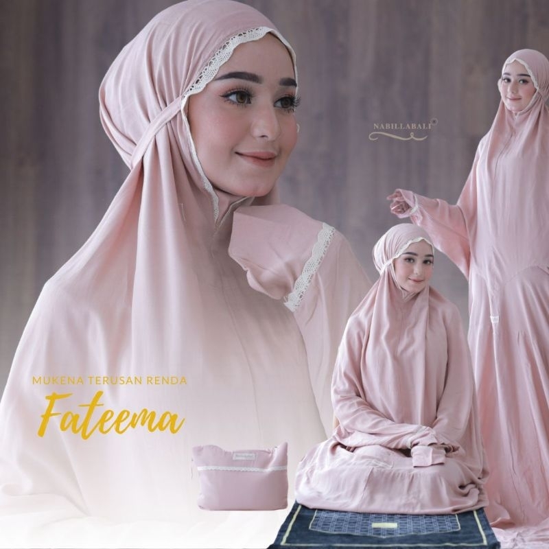 Mukena Bali Terusan Polos Renda Tali Ikat Fateema Nabilla