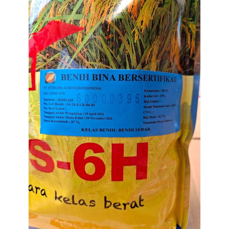 BSHS 6H BSHS6H BS-6H BS6H 1kg EXP: 30 NOV 2024 sama MAPAN P05 BENIH PADI HIBRIDA Sterling