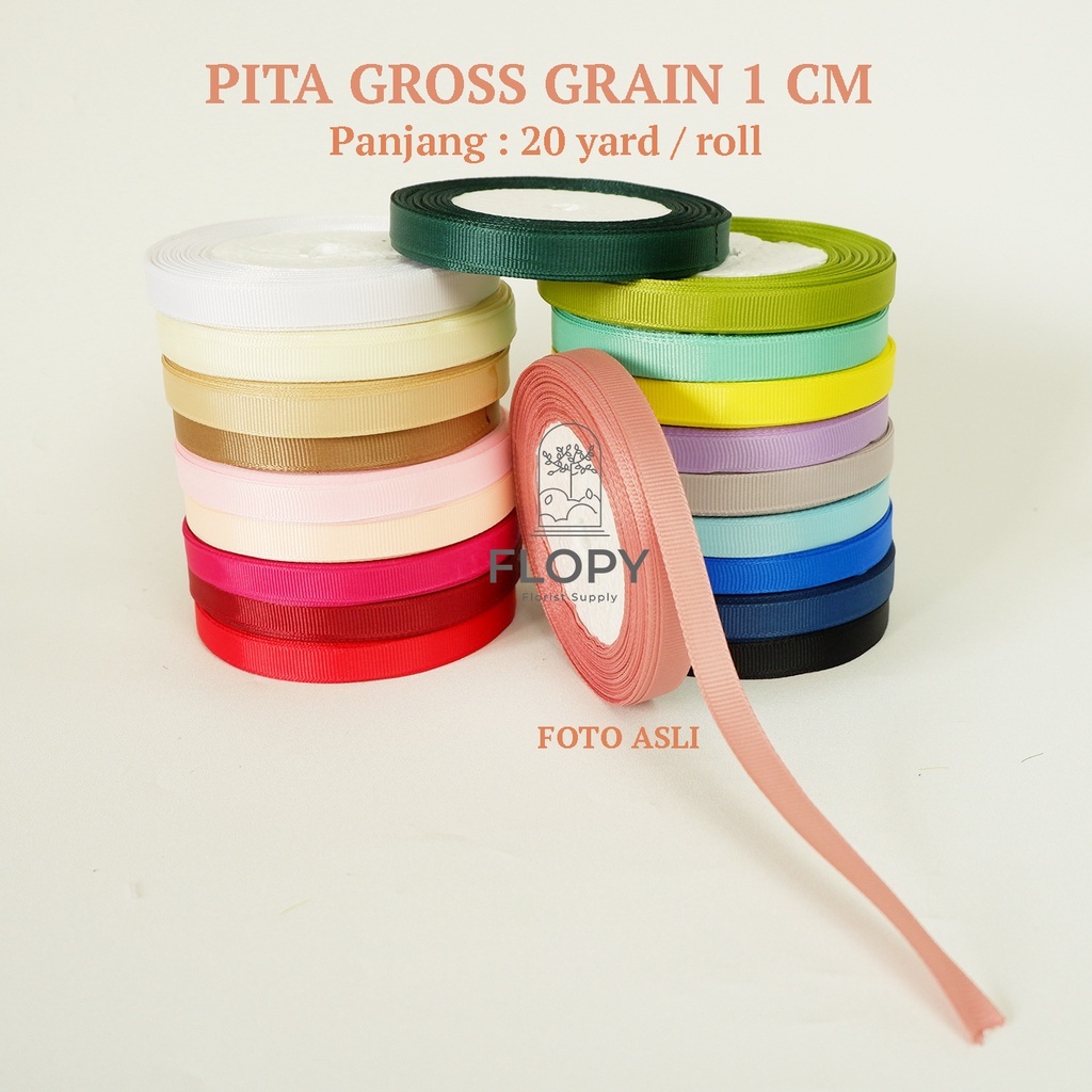 

[20 YARD] Pita salur / gross grain warna pastel 1 CM