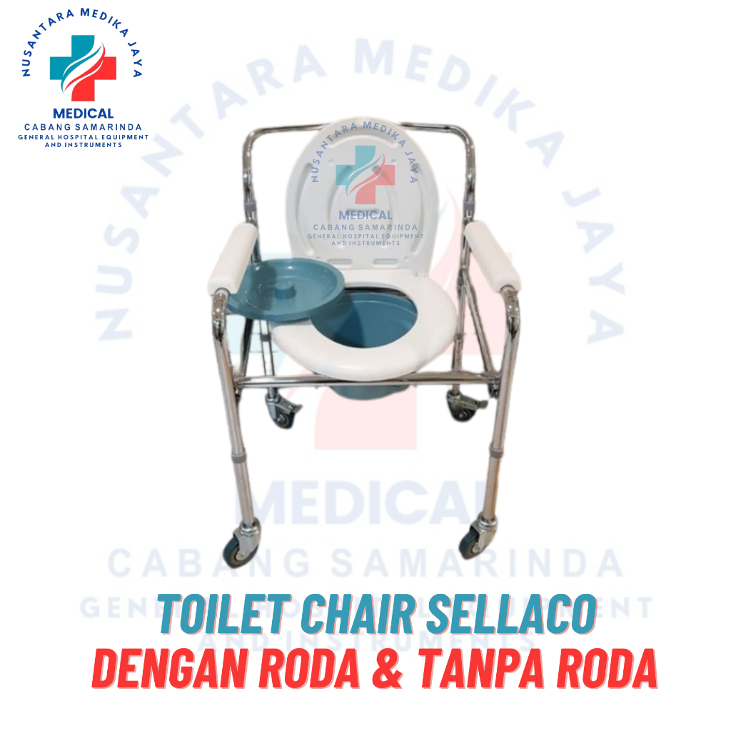 Kursi Toilet Toilet Chair Commode Chair Stainless Steel Tempat BAB Portable Sella