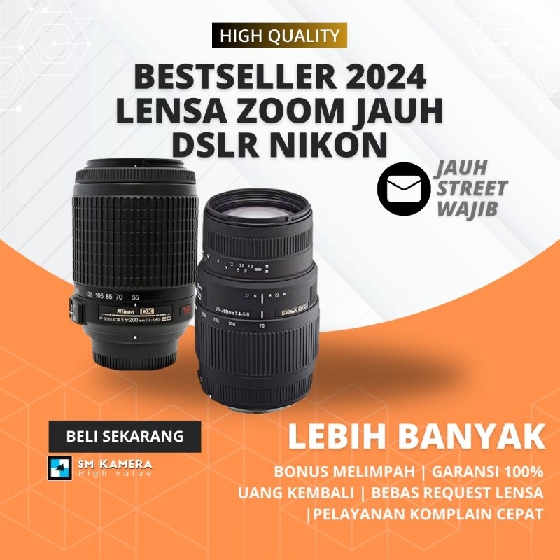 Coating Pilihan LENSA TELE NIKON 55-250MM VR LENSA NIKON 70-300MM LENSA SIGMA NIKON LENSA TAMRON NIK