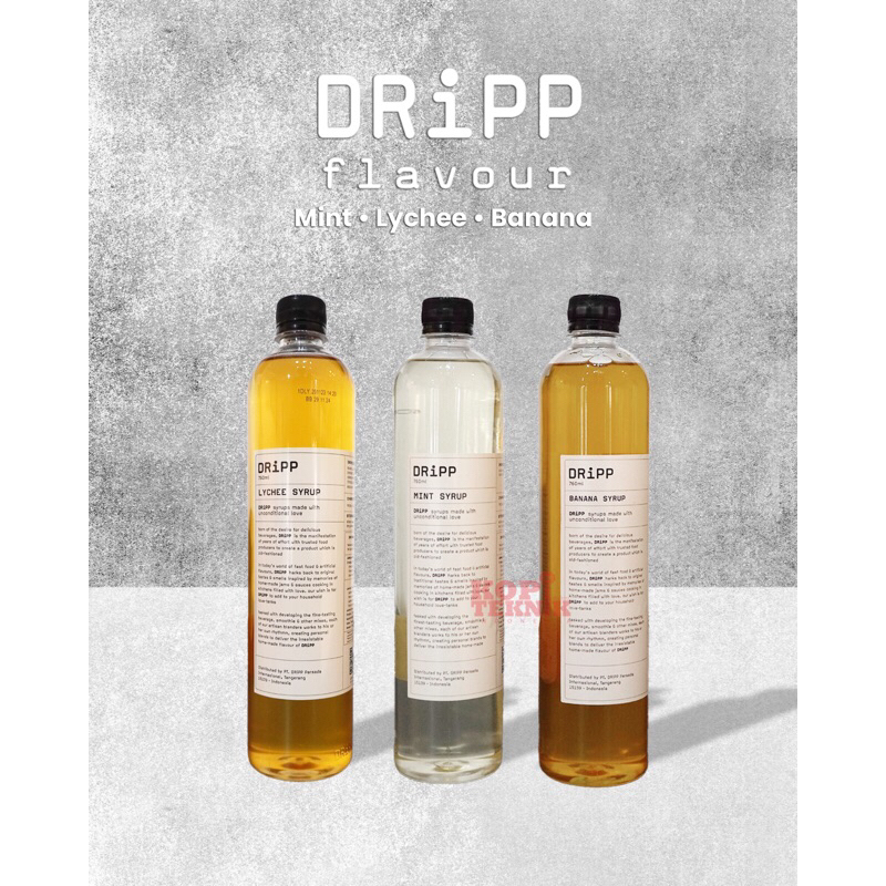 

dripp syrup hazelnut/jasmine/lemonade/lychee/mint